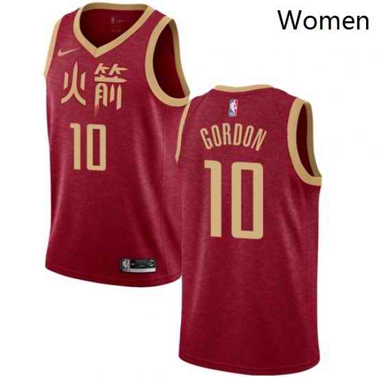 Womens Nike Houston Rockets 10 Eric Gordon Swingman Red NBA Jersey 2018 19 City Edition